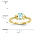 thumbnail image 3 of 10K Yellow Gold Ring Band with Stones (12) December Swiss Blue Topaz Oval Diamond Round, Size 5, 3 of 5