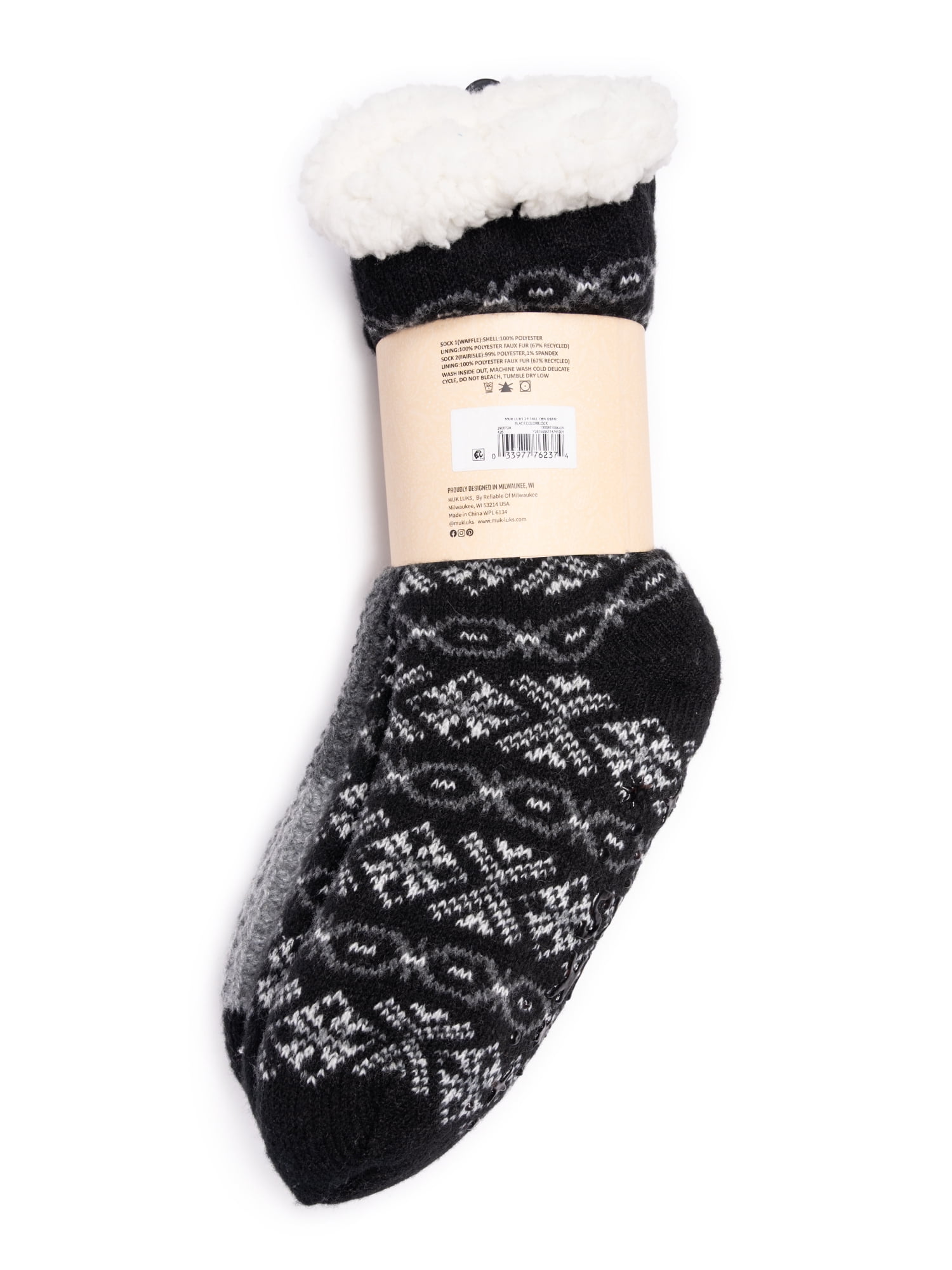 MUK LUKS Women's Tall Cabin Socks, One Size Fits Most, 2-Pack
