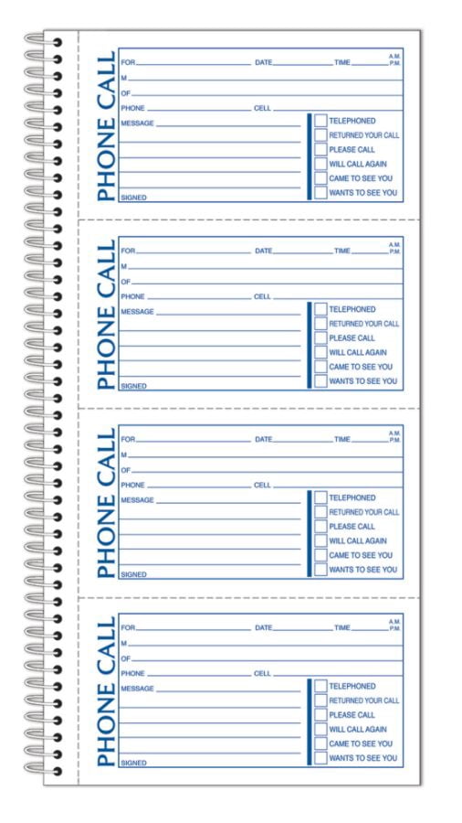 Adams Message Book/Phone Call, Carbonless Duplicate, 5.50 x 11 Inches, 400 Sets per Book (SC1154D)(5-pack of books)