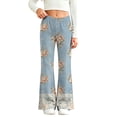 thumbnail image 2 of VIPOIN Girls' Boho Flare Pants Floral Print Vintage Y2K Style Bell Bottom Stretchy Trousers, 2 of 7
