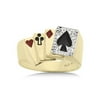 Men's Diamond Accent Poker Ring in Yellow Gold