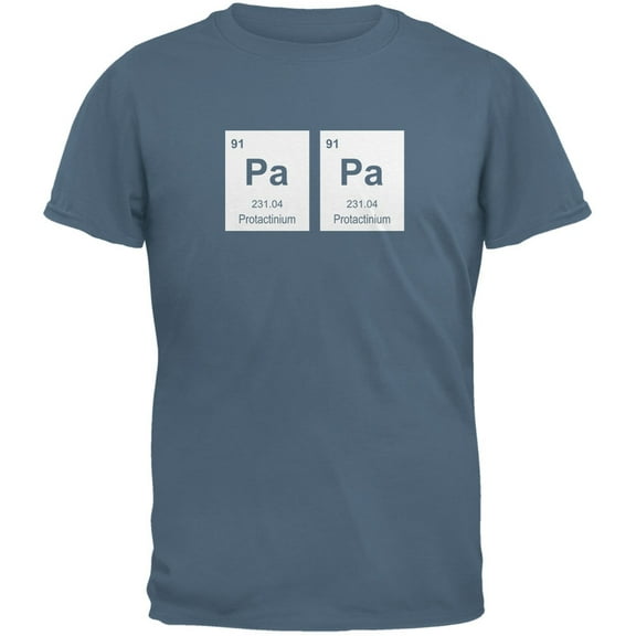 Father's Day - PaPa Periodic Elements Indigo Blue Adult T-Shirt - X-Large