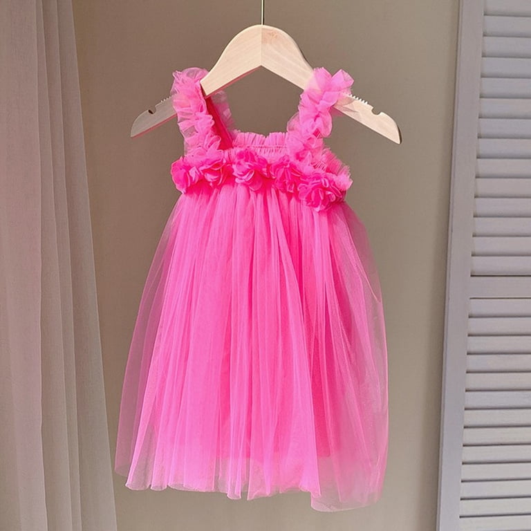 12-18 Months Tutu Dress For Girls Valentines Baby Girl Outfit Baby Girl First  Birthday Outfit Flower 1st Birthday Dress Hot Pink - Walmart.com