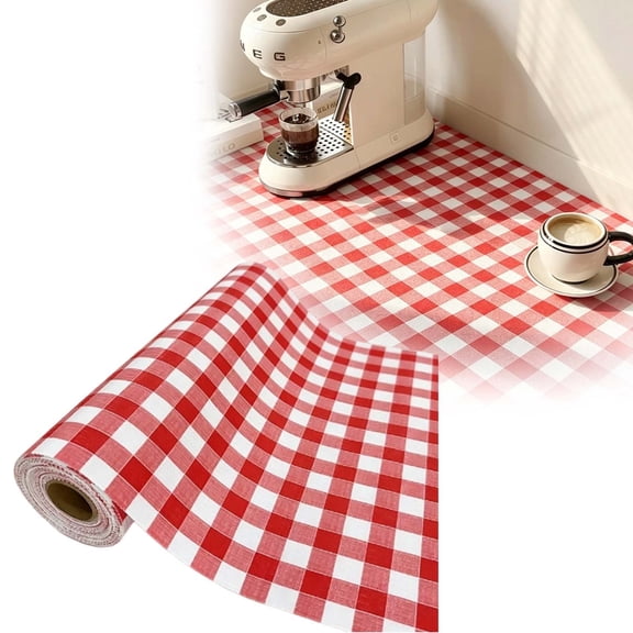 Kitchen Cabinet Shelf Liner Non Slip Drawer Mat Waterproof Cupboard Pad For Refrigerator Countertop Home Organization 118.11x11.81 Inch(Red)