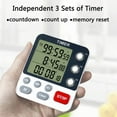 thumbnail image 5 of Digital Dual Kitchen Timer,3 Channels Count UP/Down Timer,Cooking Timer,Large Display,Loud Volume Alarm and Flashing, 5 of 7