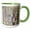 Green/White, variant on 3drose, Fantasy Elf with Wolf Wolves Moon, 11oz Two-tone Black Mug