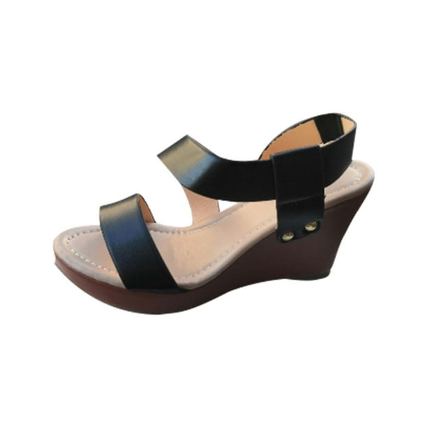 New look black wedge sandals cheap