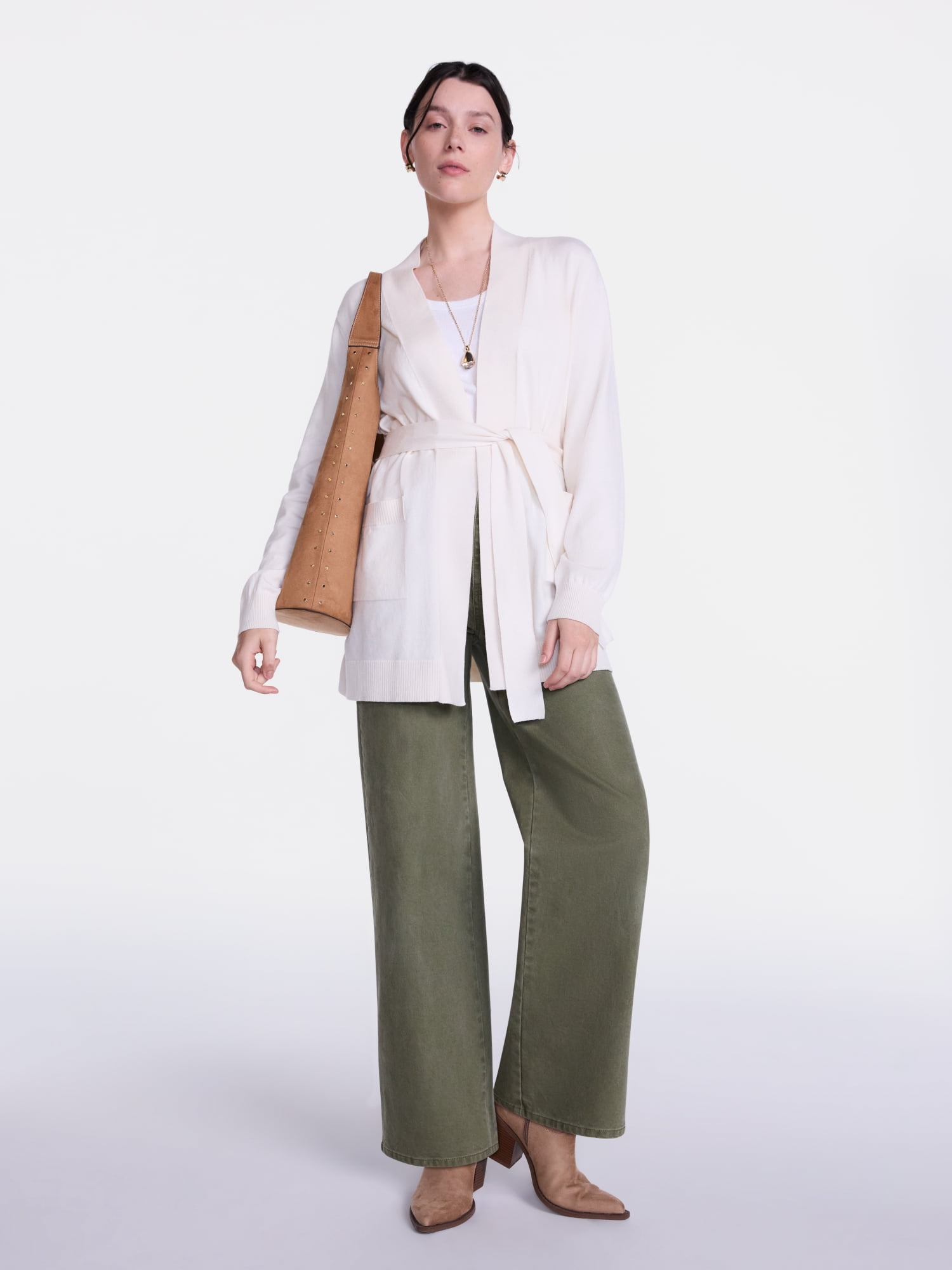Scenario Women's Belted Lightweight Cardigan, Sizes XS-XXXL