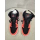 thumbnail image 3 of Ni - ke Air Jordan 1 Mid Men Sneaker 8 Black Infrared Colorblock Leather Basketball Shoe, 3 of 5