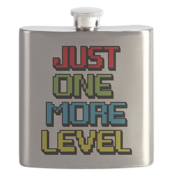CafePress - Just One More Level Flask - Stainless Steel Flask, 6oz Drinking Flask