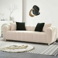 thumbnail image 2 of Timbernest 82.7" Corduroy Sofa, Modern 3 Seater Sofa with 4 Pillows, High-end Couch for Living Room, Bedroom, Office, Milk White, 2 of 4