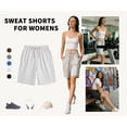 thumbnail image 3 of TEMOFON Women's Athletic Shorts Sweat Shorts for Women Drawstring Elastic Shorts with Pockets Casual Loose Shorts, 3 of 8