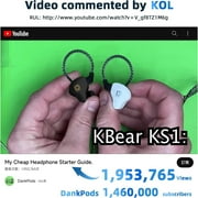 KBEAR KS1 Bass Earbuds, Wired Earbuds with Mic in Ear Monitor, Clear Sound Headphones, Vocals Forwards High Resolution Noise Canceling Earphones, Dual Magnectic Circuit Dynamic Tangle-Free Cable