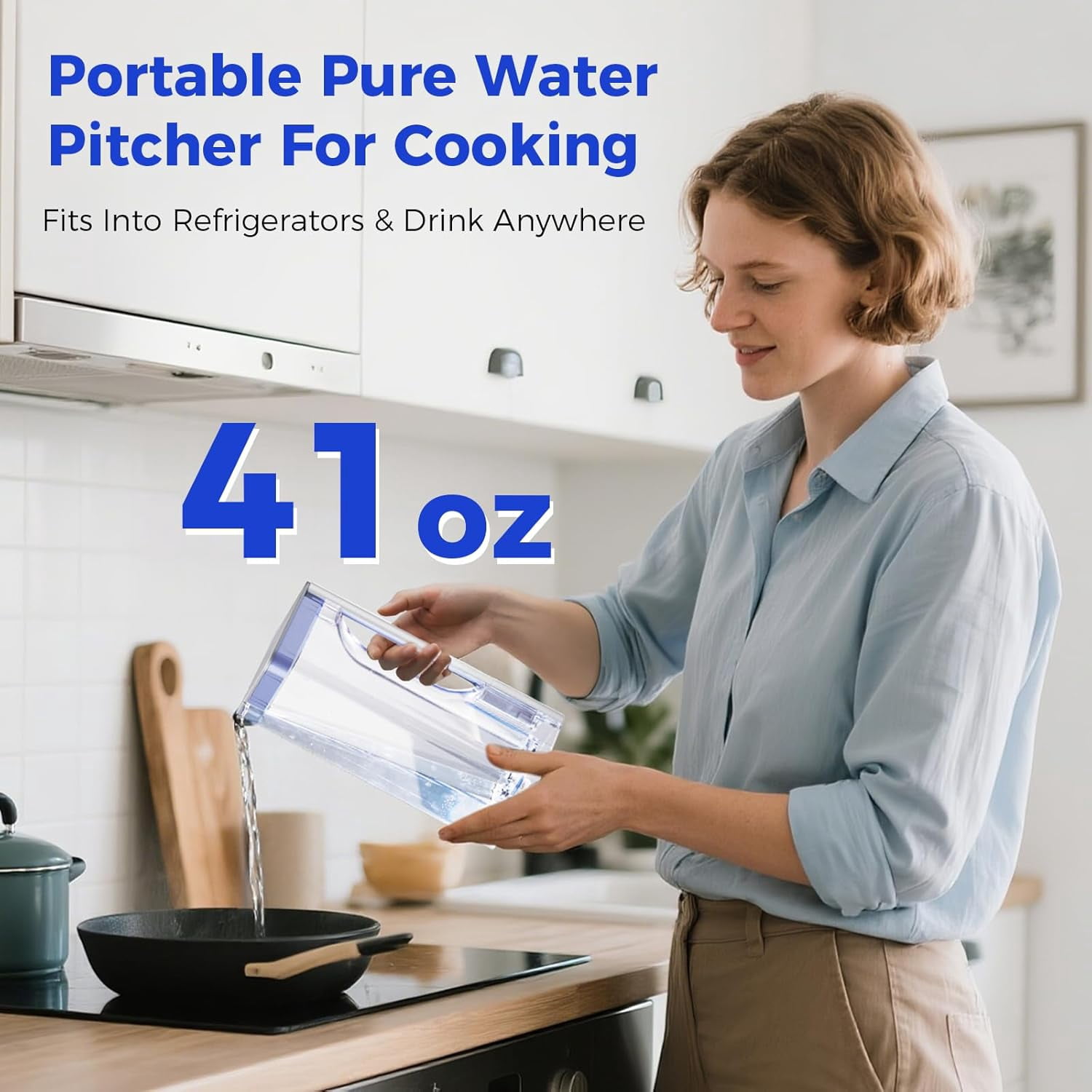 VonWater CT910WP Pure Water Pitcher for CT910 CT910H CT910G CT910GH Countertop RO System -1.2L/40.6oz