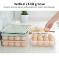 thumbnail image 2 of Egg Holder Plastic 24 Slots Egg Organizer Anti-slip Kitchen Storage Container with Cap, Light Green, 2 of 8