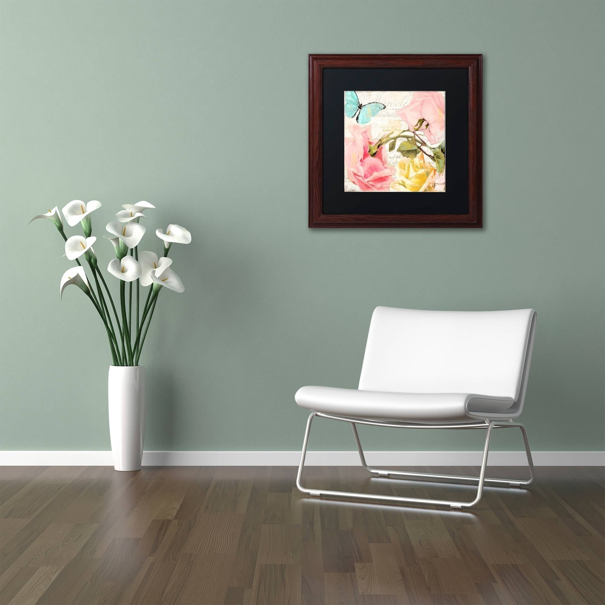 Trademark Fine Art "Florabella I" Canvas Art by Color Bakery Black Matte, Wood Frame