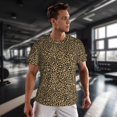 thumbnail image 3 of Wukai Leopard Print Print Men's Short-Sleeved Mesh T-Shirt,Quick-Dry Short Sleeve Workout T-Shirt-X-Small, 3 of 8