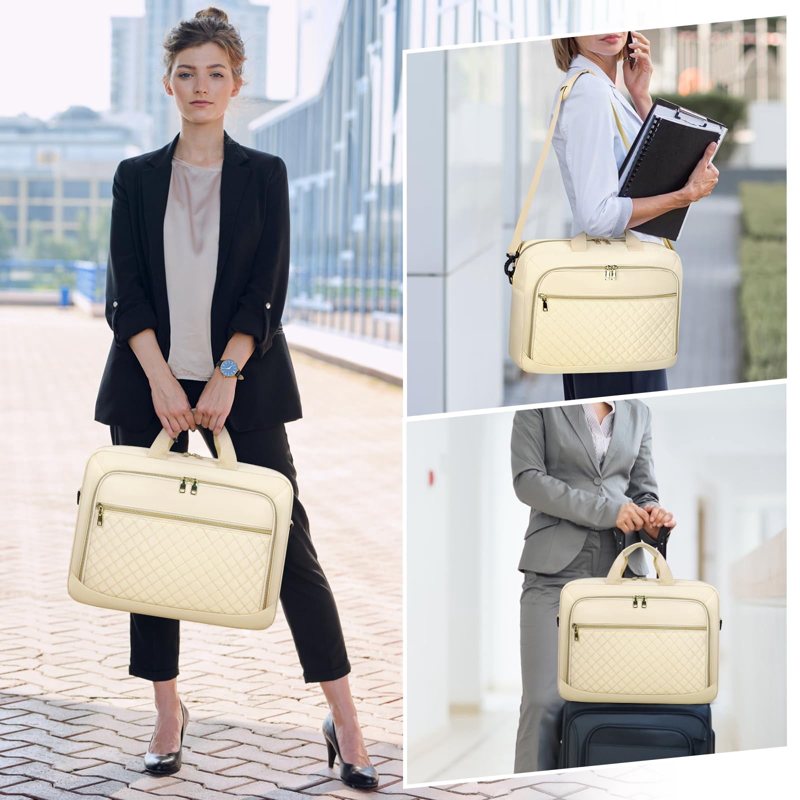 Laptop Bag 17.3 Inch Laptop Briefcase for Women Men Messenger Bag Waterproof Shoulder Large Computer Bag for Business Office Work College,Black