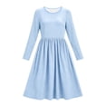 thumbnail image 5 of Livrdious Fall Dresses for Women Long Sleeve A Line Striped Dress Womens Casual Midi Flowy Dresses, 5 of 6