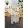 thumbnail image 4 of Vintage Macrame Table Runner, Handmade Crochet Embroidery Table Runner, Boho Cotton Tablecloth with Tassels for Wedding Dining Table (W.30 x 260 cm), 4 of 6
