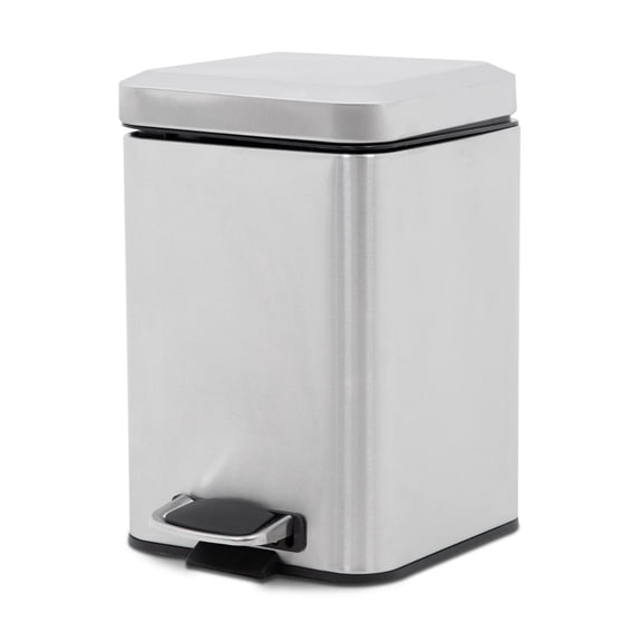Bote de Basura de Acero Inoxidable con Pedal y Cesto Plástico Removible Kingshouse, Capacidad 6L