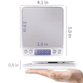 thumbnail image 1 of Báscula de cocina digital, báscula de letras, báscula doméstica, báscula fina con función de tara 3 kg x 0,1 g con pantalla LCD plataforma de acero inoxidable Adepaton 2033621, 1 of 8