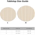 thumbnail image 2 of Round Fitted Tablecloth 44 Inch, Beige Gingham Fitted Round Table Cover Elastic Fitted Tablecloths Waterproof Table Cover Tablecloth Protector for Daily Use Kitchen Dining Party Wedding, 2 of 8