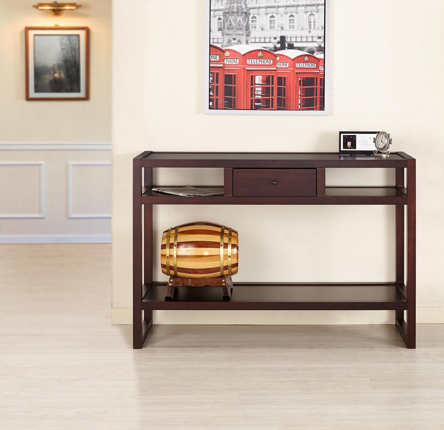 Urbal Furnishings Dania 1Drawer Open Shelf Sleek Entryway Table