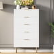 thumbnail image 3 of 47.9 - pulgada de altura cómoda blanca con 5 cajones y metal handles para dormitorio, closet, sala de estar, o entrada, 3 of 8