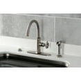 thumbnail image 2 of Kingston Brass KS2438RKX Webb Single-Handle Kitchen Faucet with Knurled Handle and Brass Side Sprayer, Brushed Nickel, 2 of 7