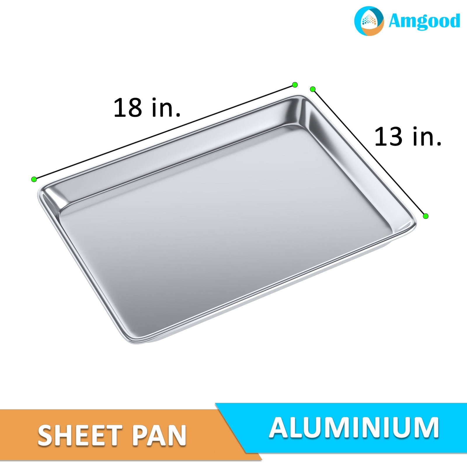 Pack of 12 | Size 13 in. x 18 in. Half Size Aluminum Bun / Sheet Pan | Ideal for baking, roasting, cooling, prepping, or storing – a must-have in restaurants, bakeries, and busy kitchens.