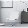 thumbnail image 2 of Chaise d'Appoint Grayson en Similicuir Blanc et Base Blanche, 2 of 7