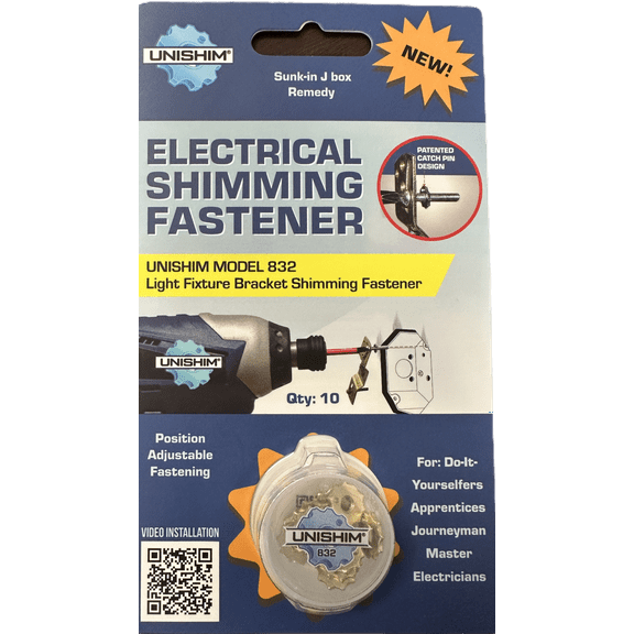 832 Adjustable Shimming Spacer for Light Fixture Brackets - 10pk