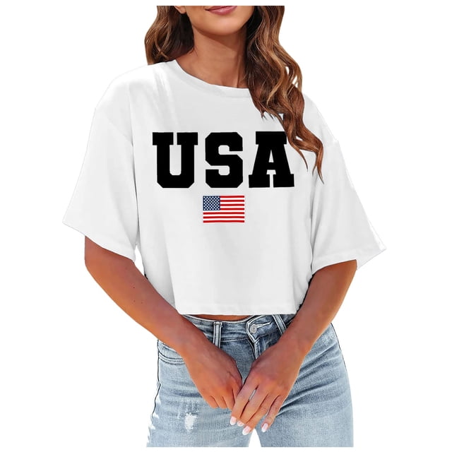 TSADFHJI Hauts pour Femmes Manches 3/4 Automne 2024 Mode Décontractée Imprimée Col Rond Manches Courtes Chandail T-Shirt S Blanc