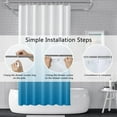 thumbnail image 4 of Ombre Blue Shower Curtain Set with Hooks Modern Gradient White Blue Shower Curtains for Bathroom Hotel Dorm Solid Boho Waterproof Fabric Shower Curtain 84x72inches, 4 of 6