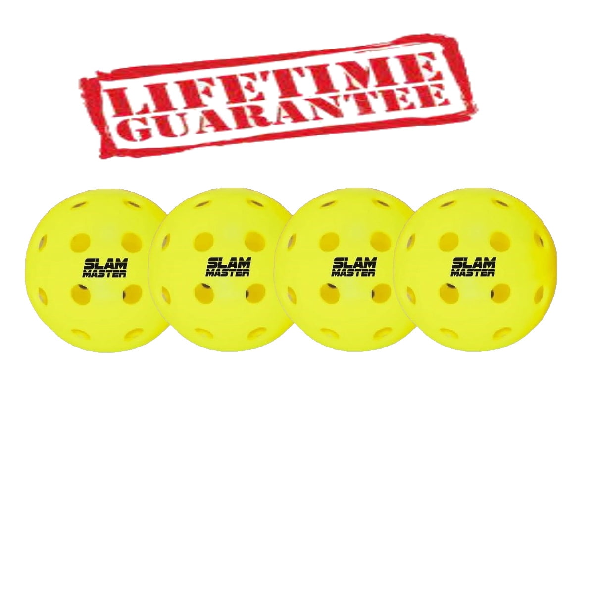 Slam Master Wood Pickleball Paddle & Premium Outdoor Pickle Balls – Lightweight Paddle for All Ages & Levels – Perfect for Tournament or Rec Play – Four Balls Included w/Lifetime Replacement Guarantee