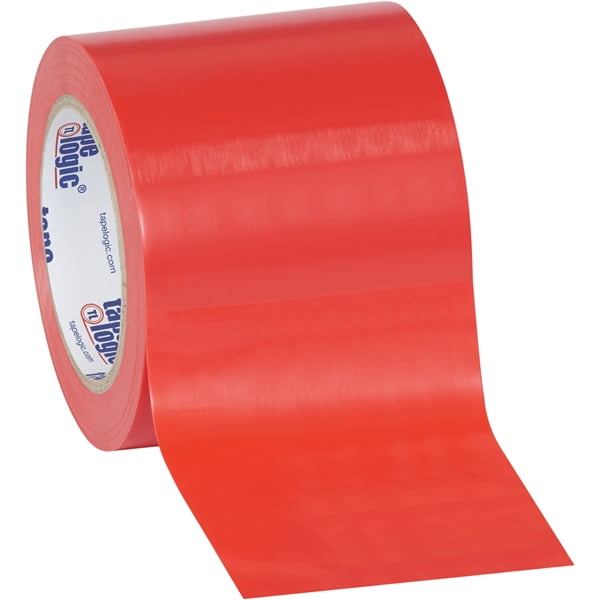 Tape Logic Red Solid Vinyl Safety Tape 4" x 36 Yard Roll (16 Roll/Case)