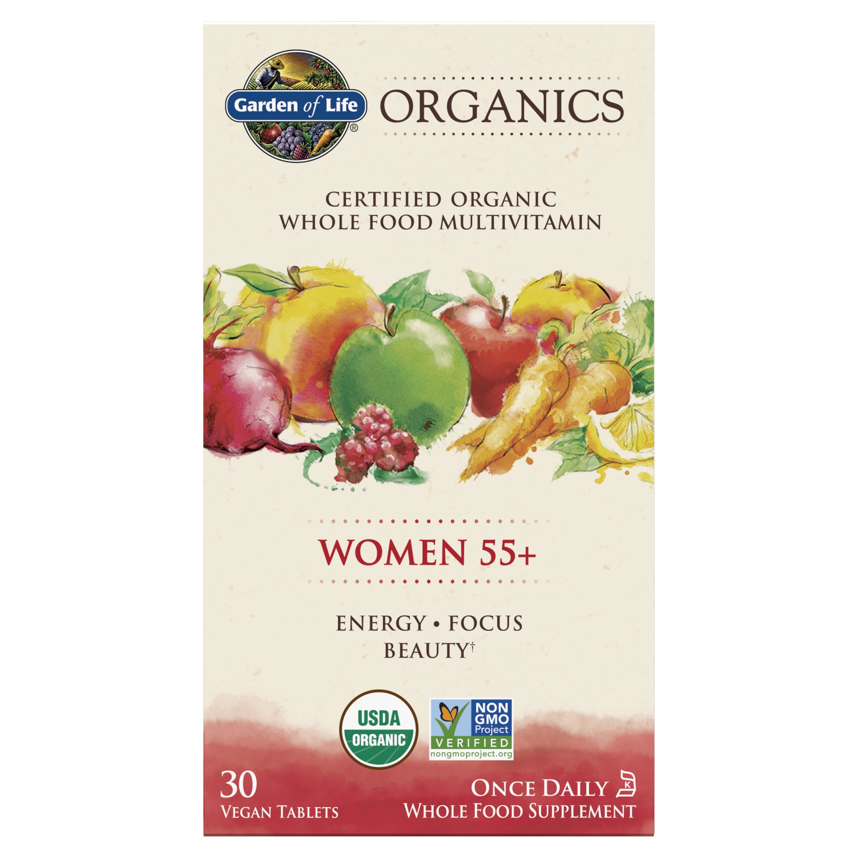 Garden of Life Organics Women’s 55+ Multivitamin | Once Daily | 30ct