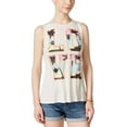 thumbnail image 2 of Belle Du Jour Juniors’ Split-Back Graphic Tank Top (Heather Oatmeal, Large), 2 of 3