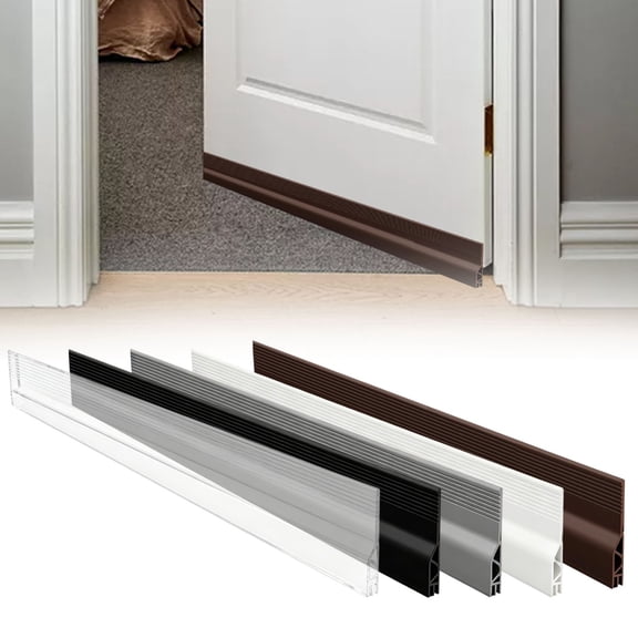 Apeya Brown Door Bottom Seal Strip, 39.37 x 2 in Adhesive Silicone Weather Stripping for Soundproof and Windproof Door Insulation
