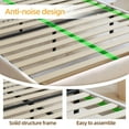thumbnail image 6 of Queen Bed Frame, UHOMEPRO Upholstered Platform Bed Frame with LED Lights, Drawer, Charging Station, Fabric Platform Bed Frame for Bedroom, Wood Slats Support, No Box Spring Needed, Beige, 6 of 13