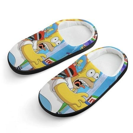 

The Simpsons Slippers for Kids Cute Soft Plush Anti-slip Fluffy Fuzzy House Slippers Warm Soft Plush Non-Slip Indoor Outdoor Slip-on Shoes for Boys Girls