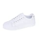 thumbnail image 1 of Zapatos blancos de mujer, estilo coreano de verano, zapatos de mujer de una sola capa, planos, con punta redonda, zapatos casuales con tiras cruzadas, zapatos de tabla, 1 of 6