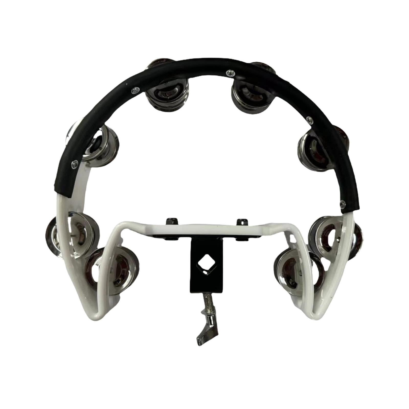 LeeQinersw Cymbal Hi Hat Tambourine Stainless Steel Shaker Stainless Steel Hand Bell Rattle white