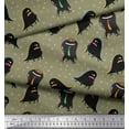 thumbnail image 3 of Soimoi Green Georgette Viscose Fabric Star & Monster Cartoon Print Fabric by the Yard 42 Inch Wide, 3 of 3