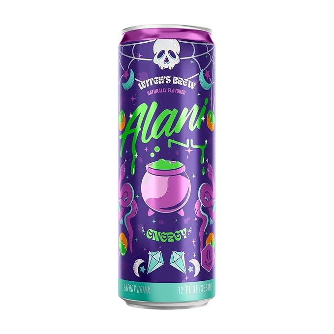 NEW Alani Energy Drink Variety Pack, 12 oz 6-pack Variety (2 pack PINK SLUSH, 2 Pack WITCH'S BREW, 2 pack ORANGE KISS)