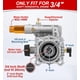 thumbnail image 4 of Bomba de lavado a presión M MINGLE horizontal con eje de 3/4" - Bomba para hidrolavadora de 3000 PSI - Compatible con Troybilt, Simpson, Karcher, Honda, Excell y más - Entrada y salida traseras, 4 of 7