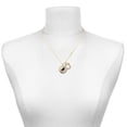 thumbnail image 2 of Delight Jewelry Silver-tone Domed Music - Piano with a Large Goldtone Crystal Initial - C - Charm Necklace, 17.5"+2", 2 of 4
