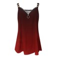 thumbnail image 4 of Gibobby Mujeres Casual Gradiente Impreso Tops Camisa Cremallera Suelta Ahueca Hacia Fuera Sin Mangas Chaleco Camisa Elegante Blusa Top(Vino,XG), 4 of 4