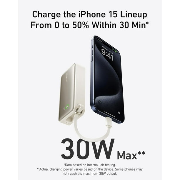 Anker Nano 10K USB-C Charging Power Bank, Portable Charger for